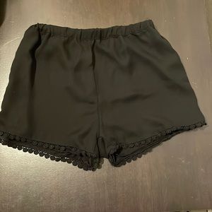 Brandy Melville Black Dress Shorts With Embroidery